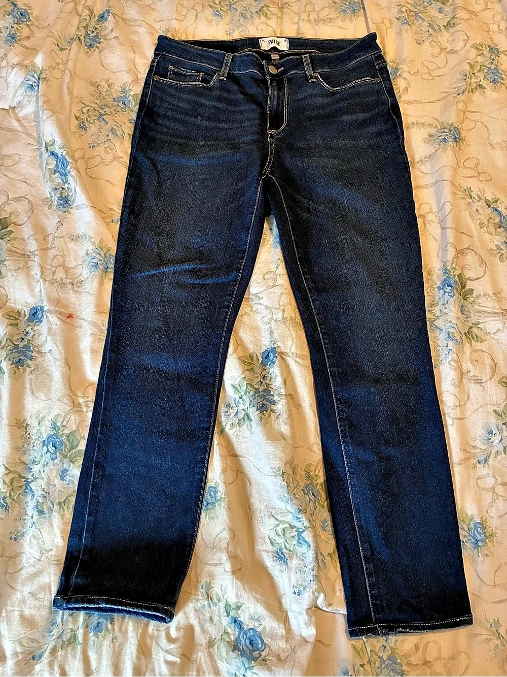 Paige Skyline Straight Leg Jeans Blue Waist 31